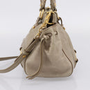Miu Miu Hand Bag Vitellolux 2way Beige Gold Auth 208033A-5