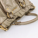 Miu Miu Hand Bag Vitellolux 2way Beige Gold Auth 208033A-6