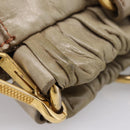 Miu Miu Hand Bag Vitellolux 2way Beige Gold Auth 208033A-7