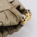 Miu Miu Hand Bag Vitellolux 2way Beige Gold Auth 208033A-8
