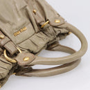 Miu Miu Hand Bag Vitellolux 2way Beige Gold Auth 208033A-9