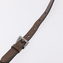 PRADA Hand Bag Leather 2way Brown Silver Auth 208035-13