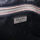 PRADA Hand Bag Leather 2way Brown Silver Auth 208035-21