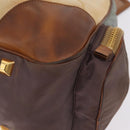 PRADA Tote Bag Canvas Beige Gold Auth 208037-15