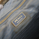 PRADA Tote Bag Canvas Beige Gold Auth 208037-19