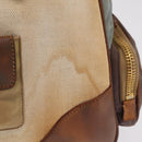 PRADA Tote Bag Canvas Beige Gold Auth 208037-4