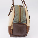 PRADA Tote Bag Canvas Beige Gold Auth 208037-5