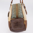 PRADA Tote Bag Canvas Beige Gold Auth 208037-6
