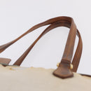 PRADA Tote Bag Canvas Beige Gold Auth 208037-9