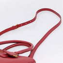 PRADA Galleria Hand Bag Saffiano 2way Red Gold Auth 208039-10