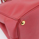 PRADA Galleria Hand Bag Saffiano 2way Red Gold Auth 208039-13