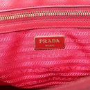 PRADA Galleria Hand Bag Saffiano 2way Red Gold Auth 208039-19
