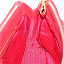 PRADA Galleria Hand Bag Saffiano 2way Red Gold Auth 208039-21