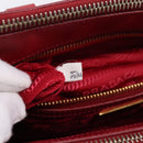 PRADA Galleria Hand Bag Saffiano 2way Red Gold Auth 208039-25