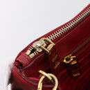 PRADA Galleria Hand Bag Saffiano 2way Red Gold Auth 208039-28