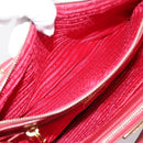 PRADA Galleria Hand Bag Saffiano 2way Red Gold Auth 208039-29