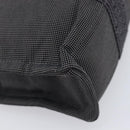 HERMES Her Line PM Hand Bag Canvas Gray Silver Auth 208040A-13
