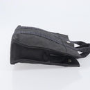HERMES Her Line PM Hand Bag Canvas Gray Silver Auth 208040A-4