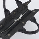 HERMES Her Line PM Hand Bag Canvas Gray Silver Auth 208040A-6