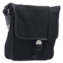 PRADA Shoulder Bag Nylon Black Silver Auth 208041A-1