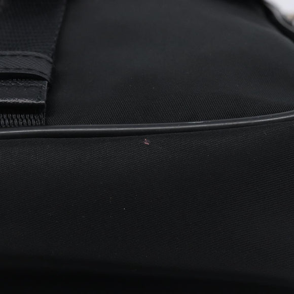 PRADA Shoulder Bag Nylon Black Silver Auth 208041A