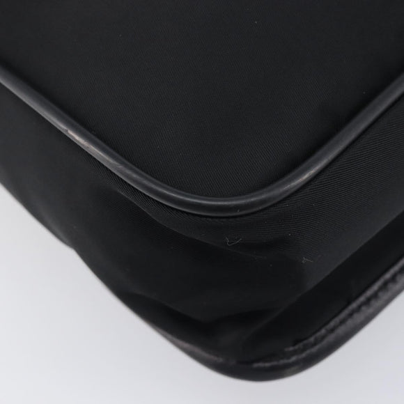 PRADA Shoulder Bag Nylon Black Silver Auth 208041A