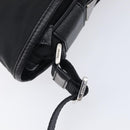 PRADA Shoulder Bag Nylon Black Silver Auth 208041A-18