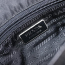 PRADA Shoulder Bag Nylon Black Silver Auth 208041A-20