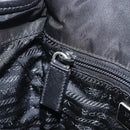 PRADA Shoulder Bag Nylon Black Silver Auth 208041A-24