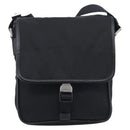 PRADA Shoulder Bag Nylon Black Silver Auth 208041A-13