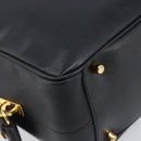 PRADA Hand Bag Saffiano leather Black Gold Auth 208042A-11