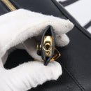 PRADA Hand Bag Saffiano leather Black Gold Auth 208042A-16