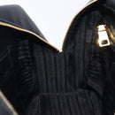 PRADA Hand Bag Saffiano leather Black Gold Auth 208042A-21