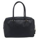 PRADA Hand Bag Saffiano leather Black Gold Auth 208042A-3