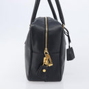 PRADA Hand Bag Saffiano leather Black Gold Auth 208042A-5