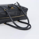 PRADA Hand Bag Saffiano leather Black Gold Auth 208042A-7