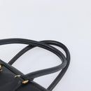 PRADA Hand Bag Saffiano leather Black Gold Auth 208042A-8