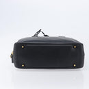PRADA Hand Bag Saffiano leather Black Gold Auth 208042A-9