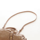 Miu Miu Hand Bag Vitellolux 2way Beige Gold Auth 208045V-15