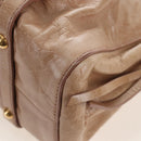 Miu Miu Hand Bag Vitellolux 2way Beige Gold Auth 208045V-17