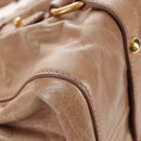 Miu Miu Hand Bag Vitellolux 2way Beige Gold Auth 208045V-18