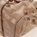 Miu Miu Hand Bag Vitellolux 2way Beige Gold Auth 208045V-17