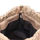 Miu Miu Hand Bag Vitellolux 2way Beige Gold Auth 208045V-22