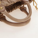 Miu Miu Hand Bag Vitellolux 2way Beige Gold Auth 208045V-7