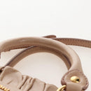 Miu Miu Hand Bag Vitellolux 2way Beige Gold Auth 208045V-8