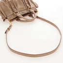 Miu Miu Hand Bag Vitellolux 2way Beige Gold Auth 208045V-10