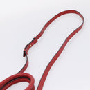 Salvatore Ferragamo Gancini Studio Bag Leather 2way Red Gold Auth 208047A-10
