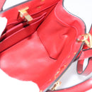 Salvatore Ferragamo Gancini Studio Bag Leather 2way Red Gold Auth 208047A-19