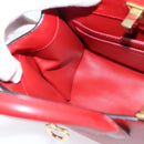 Salvatore Ferragamo Gancini Studio Bag Leather 2way Red Gold Auth 208047A-20