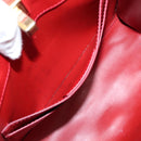 Salvatore Ferragamo Gancini Studio Bag Leather 2way Red Gold Auth 208047A-21
